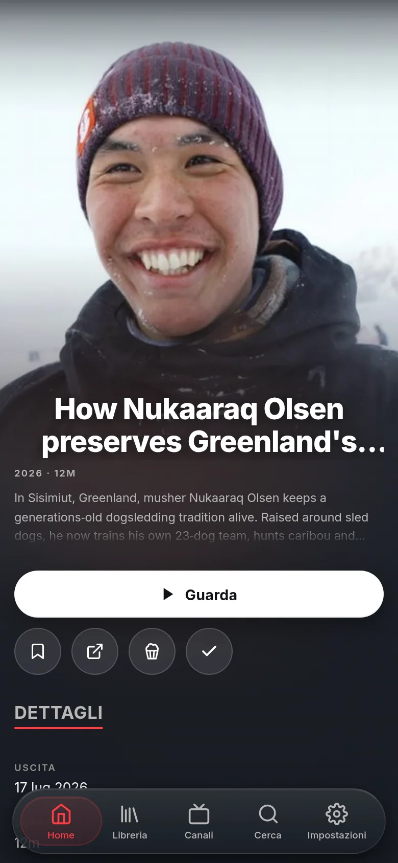 La pagina di un video in Vuma su un telefono: un documentario DW con la descrizione, un pulsante Guarda e i dettagli.